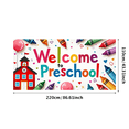 thumbnail image 3 of Welcome to Preschool Banner Backdrop Colorful Decorations for Classroom Kid's Party Event Supplies School Props Background Party, 3 of 4