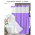 thumbnail image 4 of No Hook Cloth Fabric Shower Curtain with Snap in Liner, Blue Purple Waterproof Shower Curtains Set with See Through Top Window, Geometric Vertical Striped Solid Rainbow Bath Curtains Shower 36"x72", 4 of 6