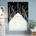 thumbnail image 6 of Swag Valance Curtains for Windows, Black Octopus Coastal Light Filtering Kitchen Curtains with Rod Pocket, Nautical Ocean Modern Abstract Art Window Treatment Valances for Living Room, 36x63 - 2 PCS, 6 of 9