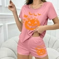 thumbnail image 6 of Qepwscx Women's Pajamas Sets 2 Piece Halloween Crew Neck Short Sleeve Sleepwear Pjs + Elastic Waist Shorts Lightweight Shirt Graphic Tops Pajama Sets Summer Going Out Outfits Loungewear M-XL, 6 of 7