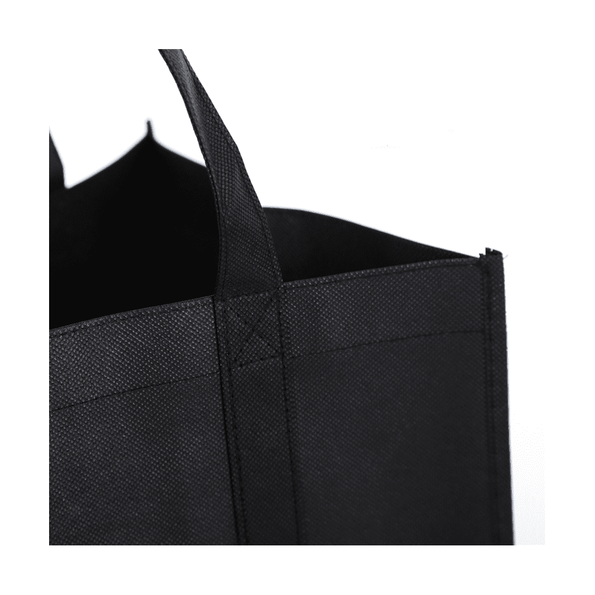 Lot De 2 Sac De Courses, 38 X 33.5 X 25.5Cm Sacs De Courses Réutilisables Pliable Tote Bags Noir