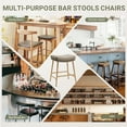 thumbnail image 3 of AFO Bar Stools (Set of 3) - Counter Height Saddle Seat with Thick PU Leather & Sturdy Metal Frame, Backless for Kitchen Island, Dining and Cafe, Lightcoffee, 3 of 9