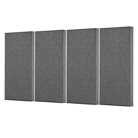 Acoustic Panels 4-Pack, 2 inch Thick Sound Absorbing Panels, Self-Adhesive Soundproof Wall Boards for Studio, Office, Home Theater - Gray