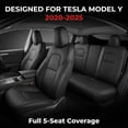 thumbnail image 2 of Full Set Seat Covers Compatible with Tesla Model Y 2020-2025, Waterproof Interior Protectors, Airbag Safe & Split Bench Ready, Premium Black Cushions, 2 of 7