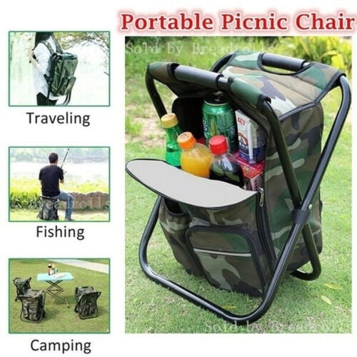 Foldable Camping Chair Portable Lightweight Backpack Outdoor Small Camping  Folding Chair Insulated Cooler Bags Suitable for