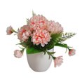 thumbnail image 1 of Flores artificiales en macetas de plástico planta de simulación oficina en casa decoración floral falsa, rosa melocotón 5 flores Advancent HA7823-04B, 1 of 3