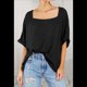 thumbnail image 5 of Camiseta Holgada Informal de Verano para Mujer, de Corta, Básica, para Entrenamiento y Gimnasio. Negro XL, 5 of 8