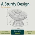 thumbnail image 2 of Ergonomic 360° Rotating Wicker Papasang Chair, Indoor & Outdoor Rattan Chair, Soft Cushion & High-Capacity Steel Frame Are Very Suitable For Living Room, Bedroom & Reading Room, 2 of 7
