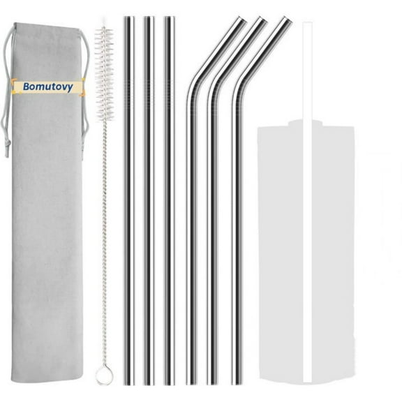 TRIANU 6Pcs Stainless Steel Replacement Straws for Stanley Adventure Travel Tumbler 40oz, Reusable Straws with Cleaning Brush Compatible with Stanley Adventure Quencher Tumbler 40oz