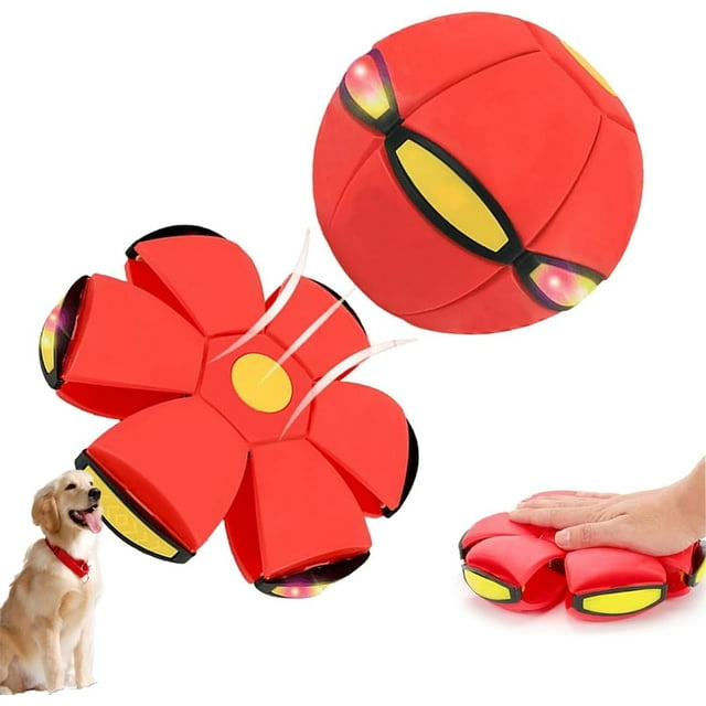 1pcs,Magic Bouncing Ball, Magic Meta Ball, Dual Form Freely Switchable Magic Ball Toy with 3 Light, Suitable for Indoor & Outdoor Use.,red