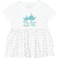 thumbnail image 3 of Inktastic My Aunt Loves Me Whale Girls Baby Dress, 3 of 5