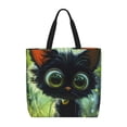 thumbnail image 1 of Fotbe Cute Big-Eyed Black Cat Bolsa Tote con Estampado para Mujer, Bolsos con Cremallera, Bolsa de Hombro Casual de Gran Capacidad con Bolsillos Internos, 1 of 7
