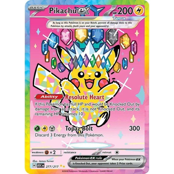 Pokemon Ascended Heroes Special Illustration Rare Pikachu ex #277