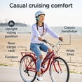 thumbnail image 2 of Schwinn Sanctuary 7 Comfort Cruiser Bike, Featuring Retro-Styled 16-Inch/Small Steel Step-Through Frame and 7-Speed Drivetrain with Front and Rear Fenders, Rear Rack, and 26-Inch Wheels, Red, 2 of 5