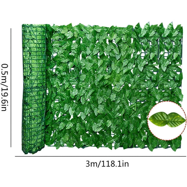 Valla de hoja de hiedra artificial, valla antirrobo para jardín al aire libre, vallas de plantas, papel pintado decorativo de hierba falsa, hojas de eneldo verde