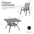thumbnail image 2 of DIFY 5-Piece Patio Dining Set for 4, 37.8" Metal Round Table with 4 Stackable Chairs, Gray, 2 of 8