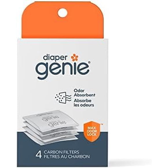 Eliminador de olores para pañales Diaper Genie con filtro de carbono, paquete de 4