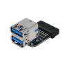thumbnail image 1 of Adaptador de placa base USB 3.0 de 20 pines hembra a USB 3.0 doble tipo A hembra (B), 1 of 6