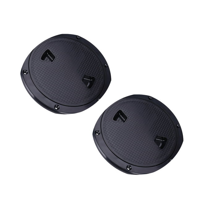 2 piezas de barco marino rv negro cubierta de escotilla de acceso de 6 "atornille la placa de la plataforma