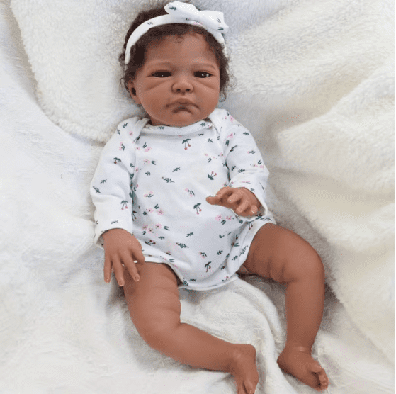 Dayoff kids 20 Inch Sleeping Reborn Baby Doll, African American,Vinyl Material For Kids Age 3+(No Accessories)