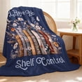 thumbnail image 5 of Book Lovers Gifts for Women, Reading Lovers Blanket, Reading Gifts, Bookworm Bookish Books Club Librarian Reading Gift, Reading Accessories for Book Lovers, Soft Bed Couch Decor Throw 50"x60"(Blue), 5 of 7
