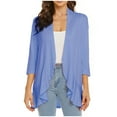 thumbnail image 2 of Turilly Womens Jackets Ladies Clearance, Women's 3/4 Sleeve Fashion Casual Comfortable Solid Color Cardigan Top Blouse, 2 of 5
