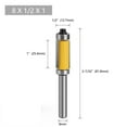 thumbnail image 2 of 8Mm Shank Double Bearing Straight Trim Router Bit Milling Cutter Carbide Flush, 2 of 9