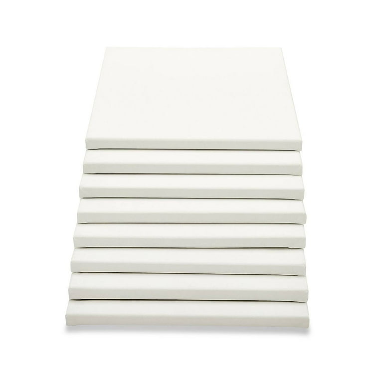 KINGART 802-8 White 11x14 Stretched Artist Canvas, Pack of 8, Gesso  Primed - 100% Cotton Rectangular Canvases, 5/8 Profile, Art Supplies for  Oil