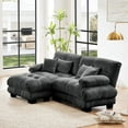 thumbnail image 3 of GAKMCIL 94.4" Loveseat Sofa, 2 Seater Modular Sectional Sofa, Large L Shaped Sectional Fluffy Couch, Chenille Cloud Couch with Ottoman, Deep Seat Sofas for Living Home, 3 of 11