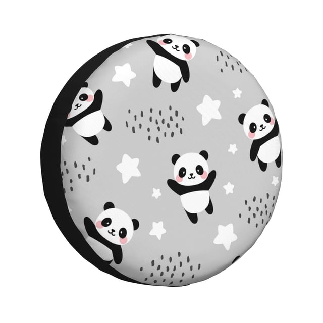 Fotbe Pandas Funda de Llanta de Repuesto con Estampado, Engrosada, Ajuste Universal para Jeep, Remolque, RV, SUV, Camión-16 inch