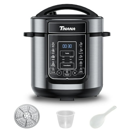 Condition photo showing New/Like New for TINANA 6 Qt Electric Pressure Cooker 9-in-1  14 Presets Instant Multi-Function Pot  Slow Cooker  Rice Cooker  Cake Maker  Non-Stick  Stainless Steel