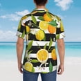 thumbnail image 3 of Lsque Orange and Lemon pattern Hawaiian Shirt for Men, Unisex Summer Beach Casual Short Sleeve Button Down Shirts-3X-Large, 3 of 9