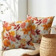 thumbnail image 2 of Pumpkin Fall Pillow Covers 18x18 Set of 2 Orange Beige Autumn Thanksgiving Pillow Cases Maple Leaf Print Outdoor Decorative Holiday Cushion Cover Rustic Decoration Farmhouse Home Sofa Couch Bed Decor, 2 of 6