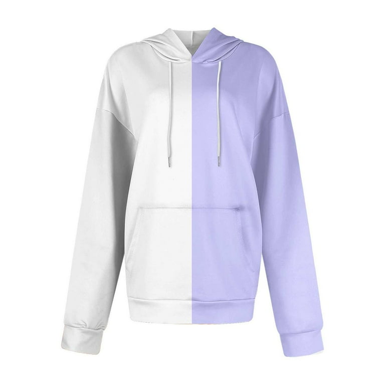 Perfectbot Womens Fashion Sweatshirts Drawstring Color Block