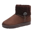 thumbnail image 2 of BXJX Womens Mid-Calf Boots, Fleece-Lined Warm Non Slip Slip On Snow Boots Coffee Size 6, 2 of 6