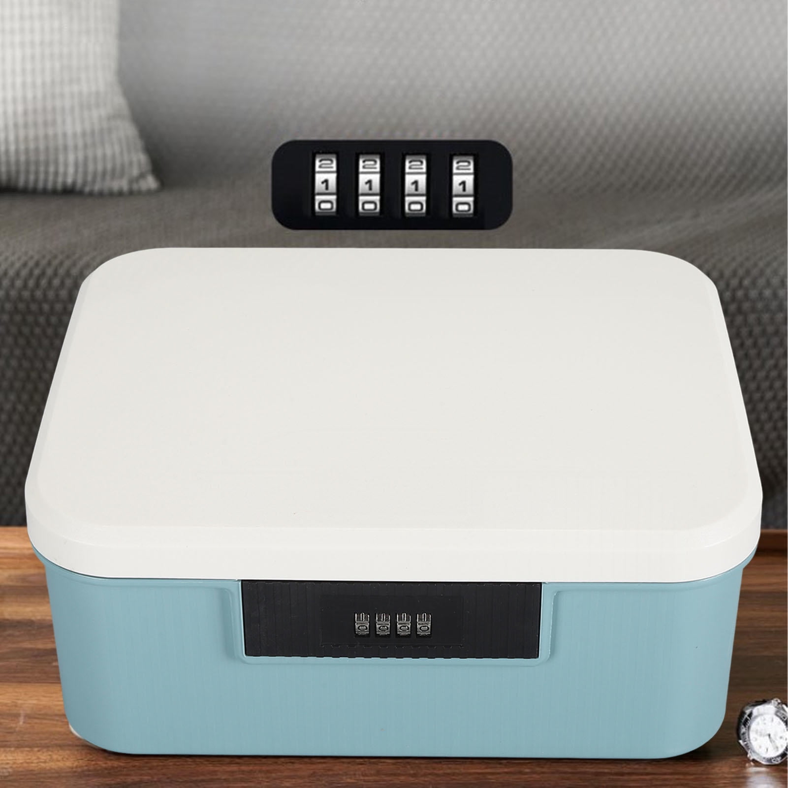 BIMZUC 9L Lockable File Organizer – Dual‑Layer Password Box, Blue, 9L Capacity, Durable ABS, Ideal for Home & Office