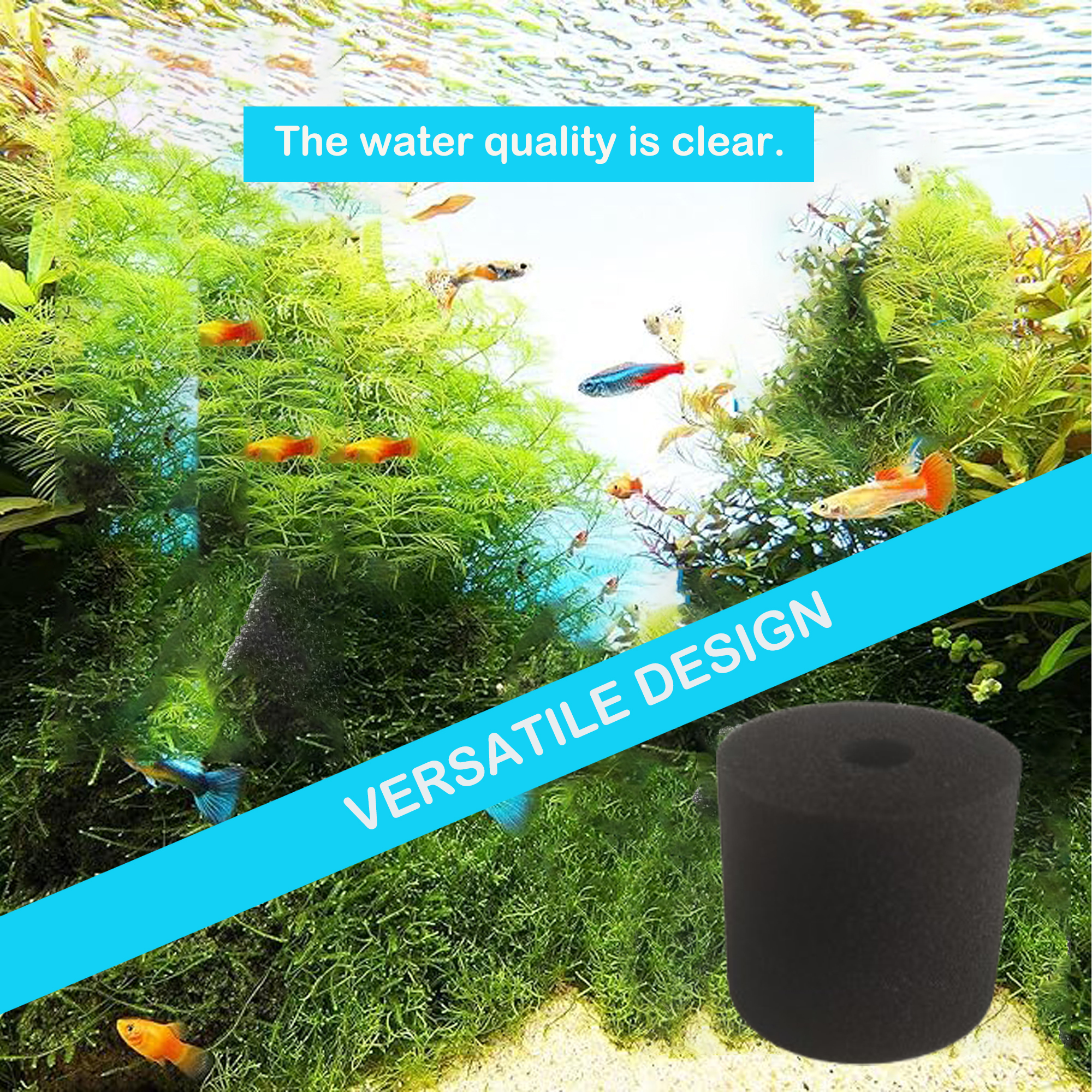Delapan Fish Foam Pre-Filter Sponges Compatible with Canister Filters Biomaster 250 350 600 Aquarium Filter Media, 15 Pack