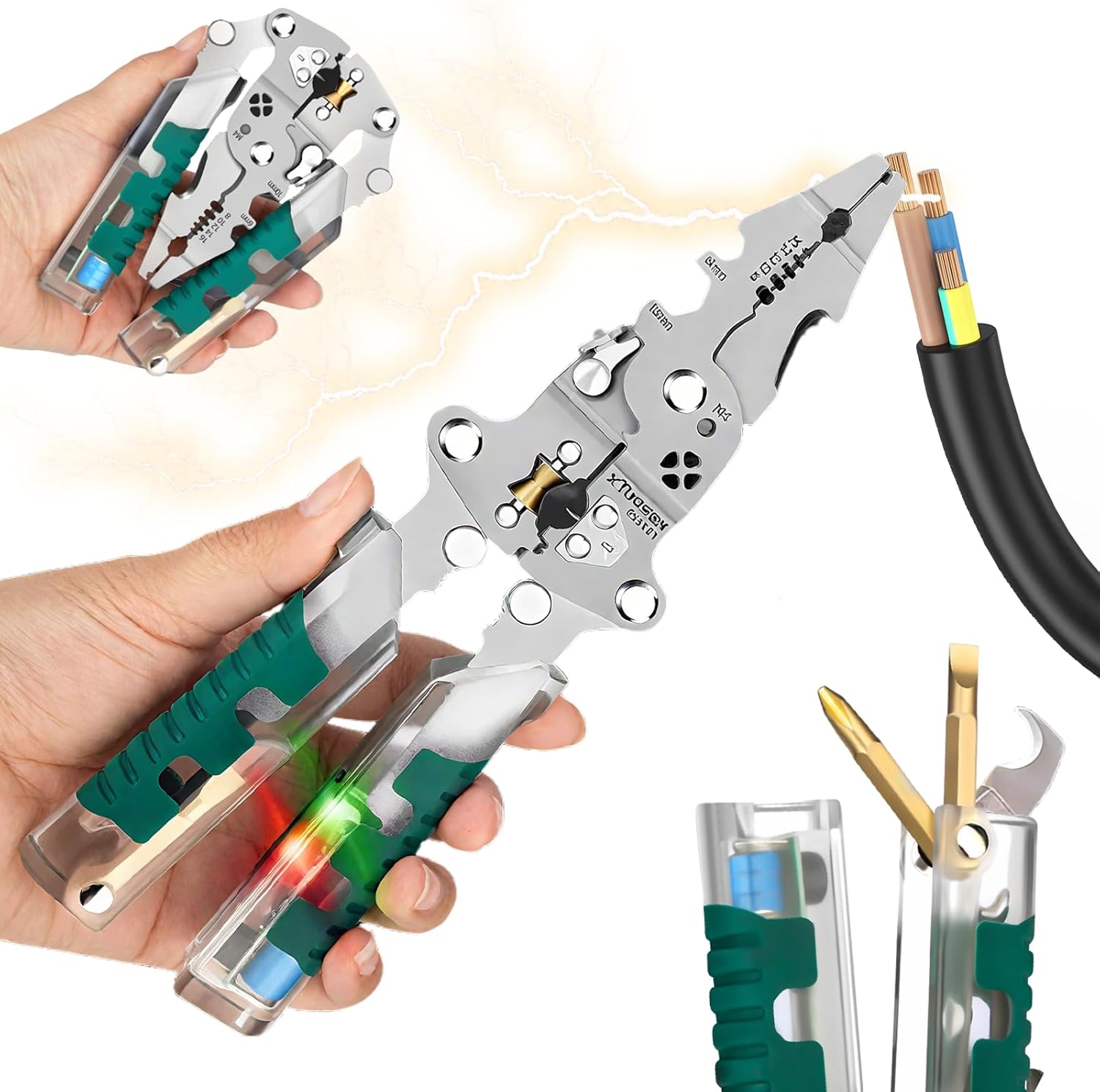 Klein Tools L1412 5-in-1 NM Romex Cable Ripper and Wire Stripper