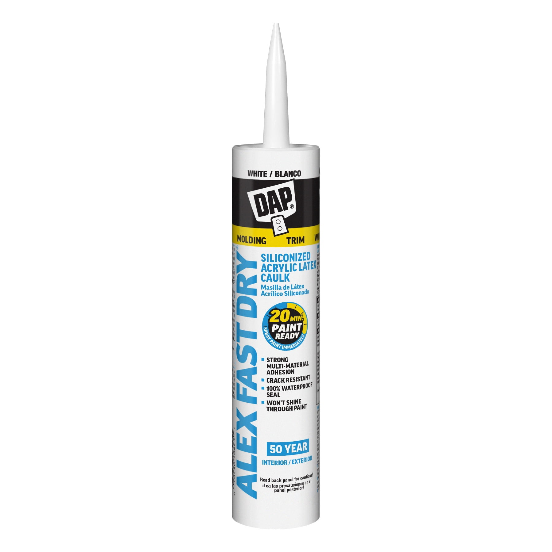 (4 pack) DAP Alex Fast Dry 10.1 oz White Acrylic Latex Silicone Caulk