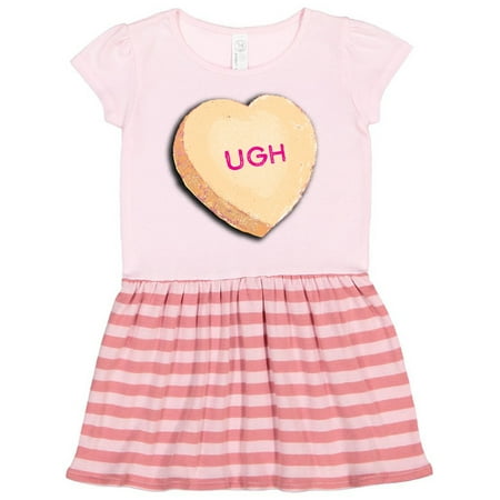 

Inktastic Anti-Valentine s Candy Heart Ugh Gift Toddler Girl Dress