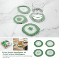 thumbnail image 4 of Modern Home Set of 4 Natural Agate Stone Coasters - Green w/Silver Edge, 4 of 7