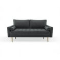 thumbnail image 3 of Enor Furniture Newport Upholstered Modern Metal & Velvet Sofa in Gray, 3 of 11
