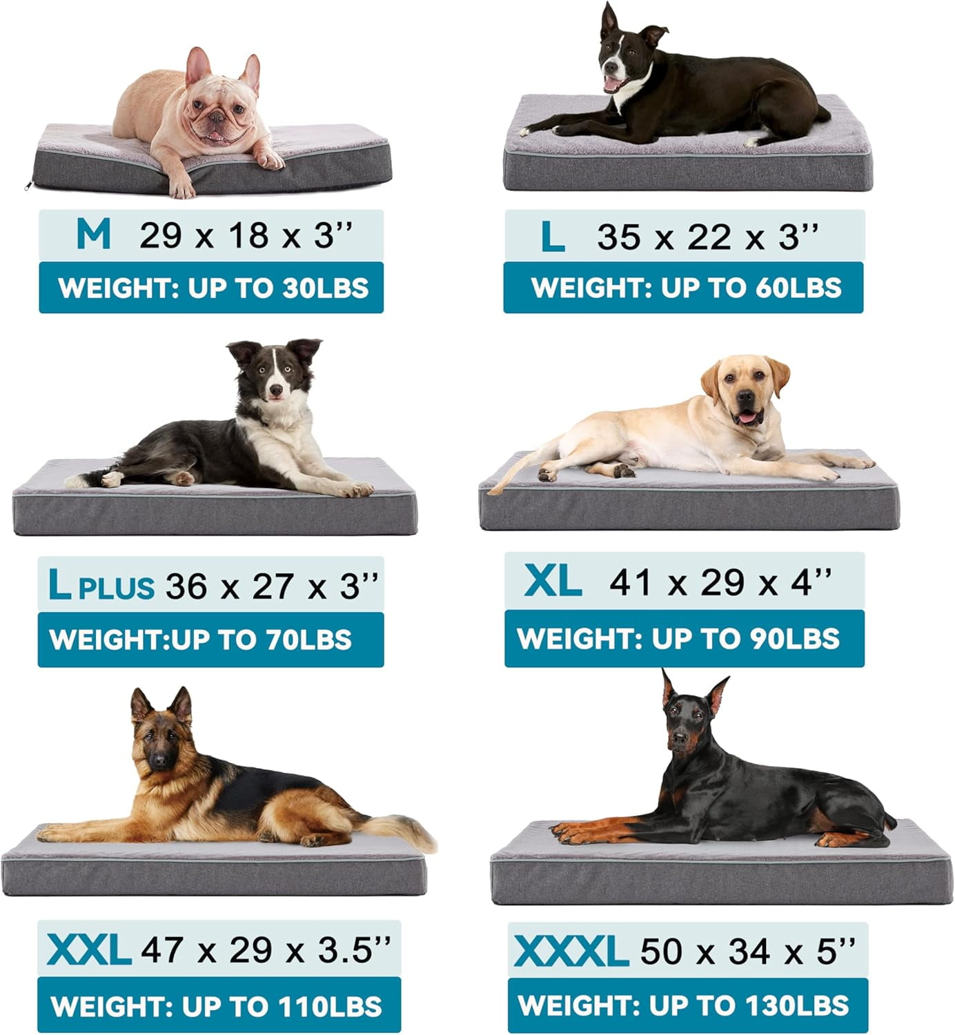 Medium Dog Beds for Medium Dogs, Memory Foam Dog Bed, Orthopedic Small Dog Bed with Washable Cover & Waterproof Liner, Plush Puppy Bed with Anti-Slip Bottom (29’’x 18’’)