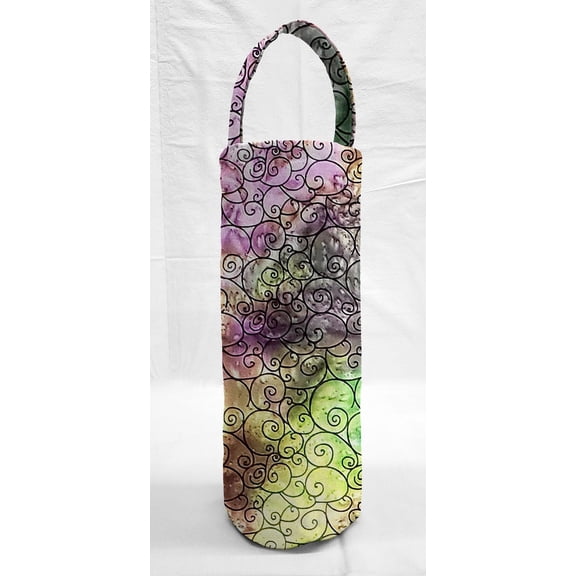 Batik Tie Dye Wine Bottle Gift Bag (Purple Green Swirl)