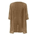 thumbnail image 1 of PMUYBHF Female Womens Cardigan With Pockets And Buttons Women Cardigan Three Quarter Sleeve Open Front Lightweight Cardigan Casual Ruffles Cardigan L Khaki, 1 of 6
