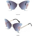 thumbnail image 5 of Lilgiuy Women Sunglasses Summer Rimless Diamond Butterfly Shape Sun Protection Glasses for Beach Hawaiian Vacation, 5 of 5