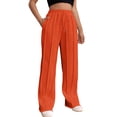 thumbnail image 2 of High Waisted Sweatpants for Women Wide Leg Drawstring Loose Long Pants Orange-Red XL, 2 of 8
