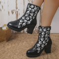 thumbnail image 2 of Oyedens High Heels Ankle Boots for Women Skeleton Design Slip on Dress Ankle Booties Party, 2 of 7