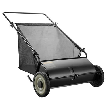BENTISM Push Lawn Sweeper, 26 Inch Leaf & Grass Collector with Large Capacity 7 ft³ Mesh Collection Bag, Strong Rubber Wheels & Heavy Duty Thickened Steel Durable to Use