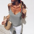 thumbnail image 4 of Eashery Padded Tank Tops For Women Size Women's Shirt, Plus Size Shirttail Hem Tank Top, JMS Plus Size Sleeveless Shirt for Women Grey XL, 4 of 4